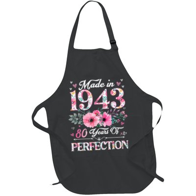 80 Year Old Made In 1943 Floral 80th Birthday Gifts Apron