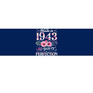 80 Year Old Made In 1943 Floral 80th Birthday Gifts Bumper Sticker