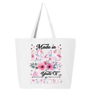 80 Year Old Made In 1943 Floral 80th Birthday Gifts 25L Jumbo Tote