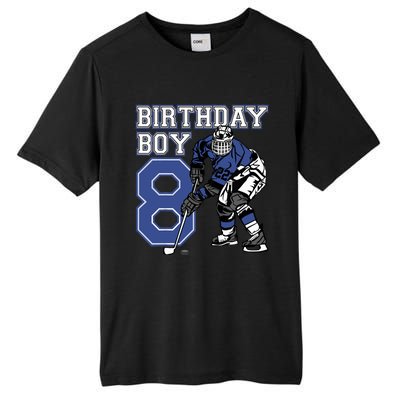  8 Year Old Ice Hockey Themed Birthday Party 8th Boy Gift Tall Fusion ChromaSoft Performance T-Shirt