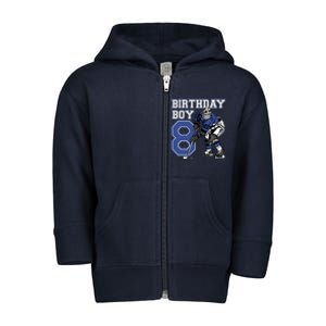  8 Year Old Ice Hockey Themed Birthday Party 8th Boy Gift Toddler Zip Fleece Hoodie