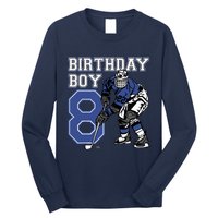  8 Year Old Ice Hockey Themed Birthday Party 8th Boy Gift Long Sleeve Shirt