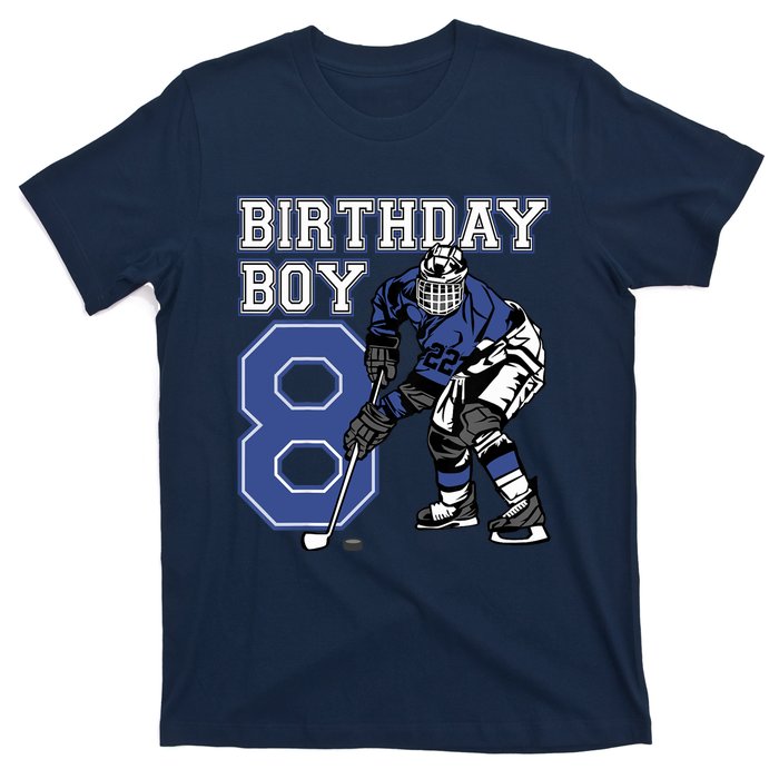  8 Year Old Ice Hockey Themed Birthday Party 8th Boy Gift T-Shirt