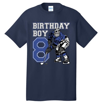  8 Year Old Ice Hockey Themed Birthday Party 8th Boy Gift Tall T-Shirt