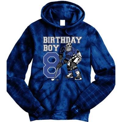  8 Year Old Ice Hockey Themed Birthday Party 8th Boy Gift Tie Dye Hoodie