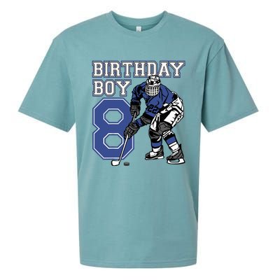  8 Year Old Ice Hockey Themed Birthday Party 8th Boy Gift Sueded Cloud Jersey T-Shirt