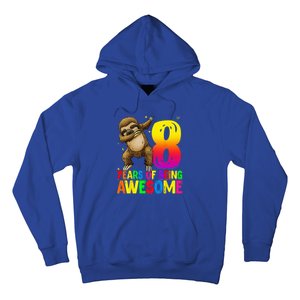 8 Years Old Birthday Sloth Dabbing 8th Birthday Sloth Hoodie