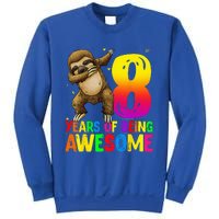 8 Years Old Birthday Sloth Dabbing 8th Birthday Sloth Sweatshirt