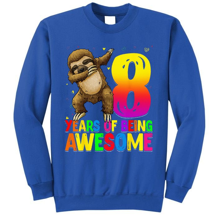 8 Years Old Birthday Sloth Dabbing 8th Birthday Sloth Sweatshirt