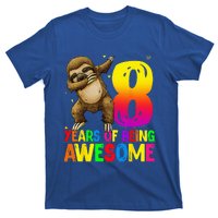 8 Years Old Birthday Sloth Dabbing 8th Birthday Sloth T-Shirt