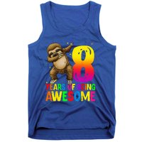 8 Years Old Birthday Sloth Dabbing 8th Birthday Sloth Tank Top