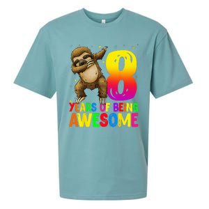 8 Years Old Birthday Sloth Dabbing 8th Birthday Sloth Sueded Cloud Jersey T-Shirt