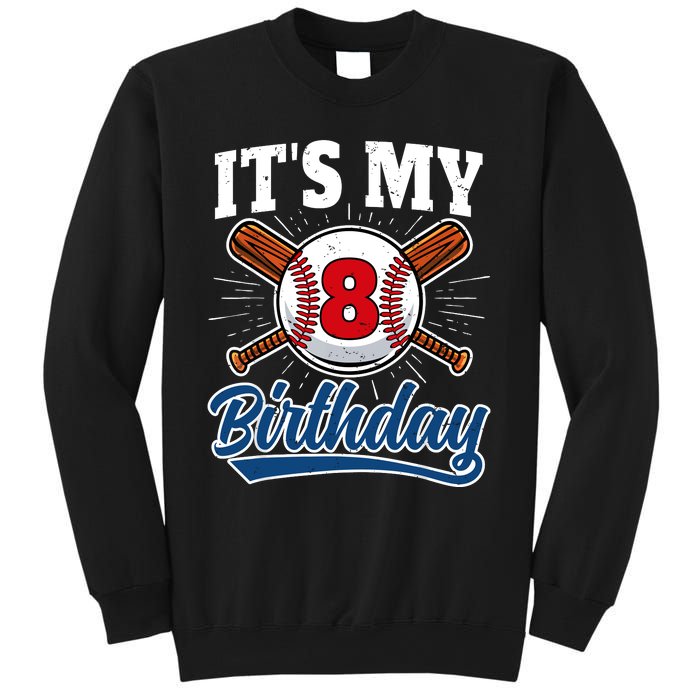 8 Years Old Baseball Player 8th Birthday Party Sweatshirt