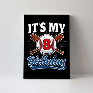 8 Years Old Baseball Player 8th Birthday Party Canvas