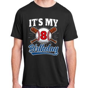 8 Years Old Baseball Player 8th Birthday Party Adult ChromaSoft Performance T-Shirt