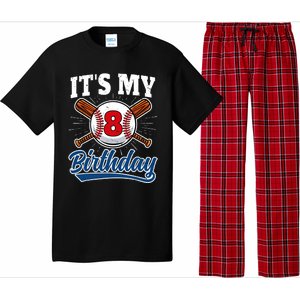 8 Years Old Baseball Player 8th Birthday Party Pajama Set