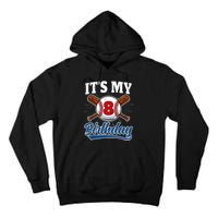 8 Years Old Baseball Player 8th Birthday Party Tall Hoodie