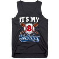 8 Years Old Baseball Player 8th Birthday Party Tank Top