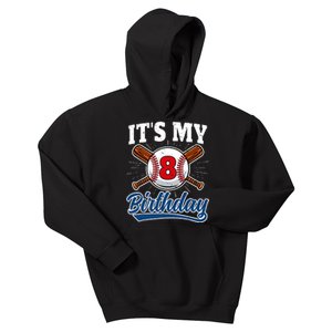 8 Years Old Baseball Player 8th Birthday Party Kids Hoodie