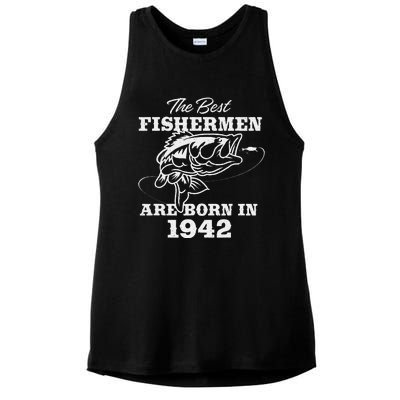 81 Year Old Fisherman Fishing 1942 81st Birthday Gift Ladies PosiCharge Tri-Blend Wicking Tank