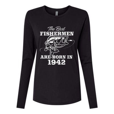 81 Year Old Fisherman Fishing 1942 81st Birthday Gift Womens Cotton Relaxed Long Sleeve T-Shirt