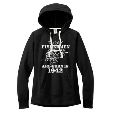 81 Year Old Fisherman Fishing 1942 81st Birthday Gift Women's Fleece Hoodie