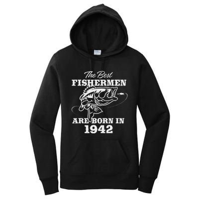 81 Year Old Fisherman Fishing 1942 81st Birthday Gift Women's Pullover Hoodie