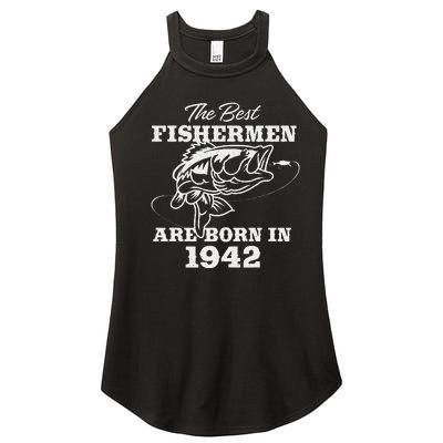 81 Year Old Fisherman Fishing 1942 81st Birthday Gift Women's Perfect Tri Rocker Tank