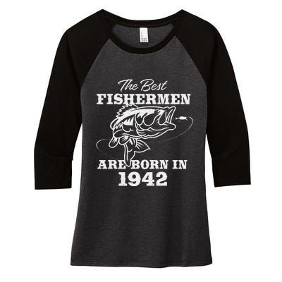 81 Year Old Fisherman Fishing 1942 81st Birthday Gift Women's Tri-Blend 3/4-Sleeve Raglan Shirt