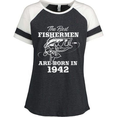 81 Year Old Fisherman Fishing 1942 81st Birthday Gift Enza Ladies Jersey Colorblock Tee