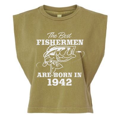 81 Year Old Fisherman Fishing 1942 81st Birthday Gift Garment-Dyed Women's Muscle Tee