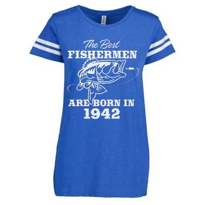 81 Year Old Fisherman Fishing 1942 81st Birthday Gift Enza Ladies Jersey Football T-Shirt