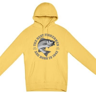 81 Year Old Fisherman Fishing 1942 81st Birthday Premium Pullover Hoodie