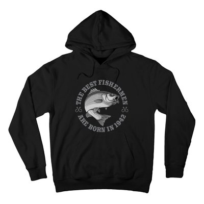 81 Year Old Fisherman Fishing 1942 81st Birthday Hoodie