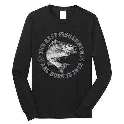 81 Year Old Fisherman Fishing 1942 81st Birthday Long Sleeve Shirt