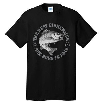 81 Year Old Fisherman Fishing 1942 81st Birthday Tall T-Shirt