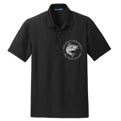 81 Year Old Fisherman Fishing 1942 81st Birthday Dry Zone Grid Polo