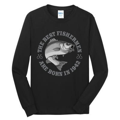 81 Year Old Fisherman Fishing 1942 81st Birthday Tall Long Sleeve T-Shirt