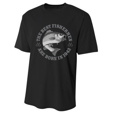 81 Year Old Fisherman Fishing 1942 81st Birthday Performance Sprint T-Shirt