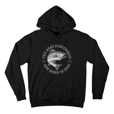 81 Year Old Fisherman Fishing 1942 81st Birthday Tall Hoodie