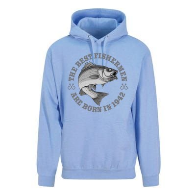 81 Year Old Fisherman Fishing 1942 81st Birthday Unisex Surf Hoodie