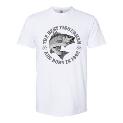 81 Year Old Fisherman Fishing 1942 81st Birthday Softstyle CVC T-Shirt