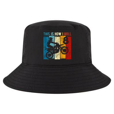 8 Year Old Birthday Boy Motocross 8th Birthday Dirt Bike Cool Comfort Performance Bucket Hat