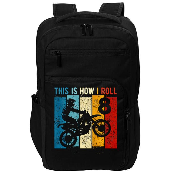 8 Year Old Birthday Boy Motocross 8th Birthday Dirt Bike Impact Tech Backpack