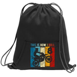 8 Year Old Birthday Boy Motocross 8th Birthday Dirt Bike Sweatshirt Cinch Pack Bag