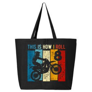 8 Year Old Birthday Boy Motocross 8th Birthday Dirt Bike 25L Jumbo Tote