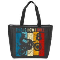 8 Year Old Birthday Boy Motocross 8th Birthday Dirt Bike Zip Tote Bag