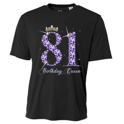 81 Year Old Its My 81st Birthday Queen Diamond Heels Crown Cooling Performance Crew T-Shirt