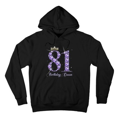 81 Year Old Its My 81st Birthday Queen Diamond Heels Crown Hoodie