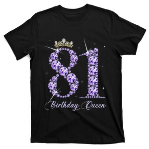 81 Year Old Its My 81st Birthday Queen Diamond Heels Crown T-Shirt